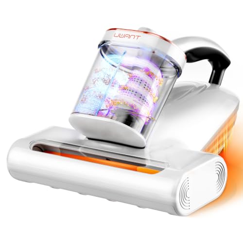 Image of uwant Bed Cleaner with 16Kpa Suction Metal Roller 253.7nm Uv-c Light Mattress Vacuum Cleaner 36000RPM /Min 149℉ Heating HEPA Filter&Ultrasonic Mattress Vacuum for Sofa, Pillow, Bed Throws Set of 1