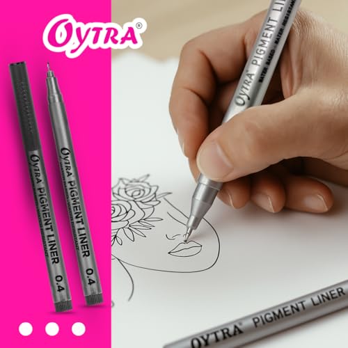 Image of Oytra Black Fineliners Fine Tip Mandala Art Pens Waterproof Pigment Drawing Pen for Sketching Doodling Calligraphy & Technical Art Smooth Flow Ink Outliner Artist (6)