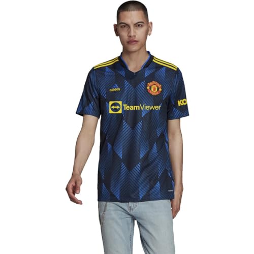 adidas Men's 2021-22 Manchester United 3rd Jersey, Glory Blue, XL