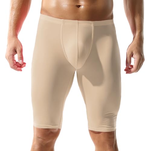 YUFEIDA Men's Compression Half Tights Leggings Sheer Swimwear Shorts Trunks Pant2