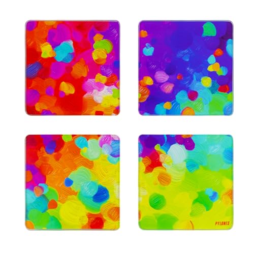 Dimensioni: 10 x 10 x 0,4 cm Pylones - Set di 4 sottobicchieri - Sottobicchiere - Pallet