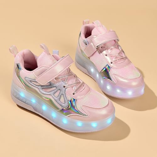 Image of Nsasy Roller Shoes Kids Roller Skates Shoes Girls Boys Wheels Shoes Become Sport Sneaker with Led for Children Gift