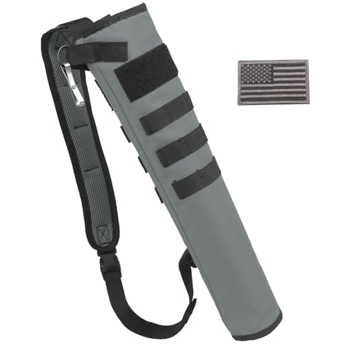KRATARC Archery Lightweight Back Arrow Quiver Dual Use Foldable Compact Hip Arrows Bag with Molle System Hanged for Target Shooting (Grey Hold 12~18 arrows