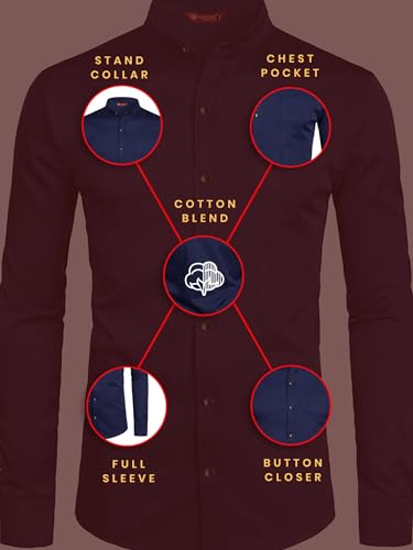 Image of Men's Slim Fit Beige Color Cotton Blend Casual Shirt