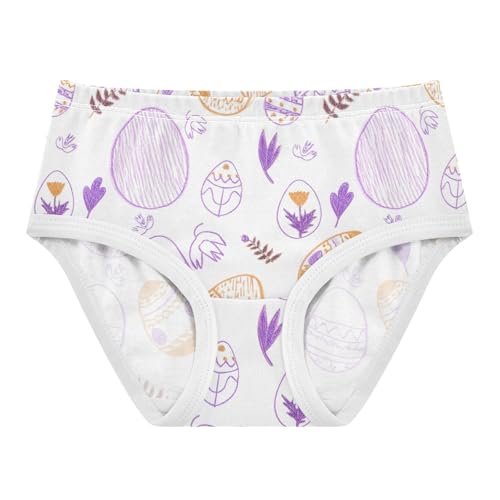 Personalized Girls Underwear Toddlers 2t Cotton Girl Panties Cute Easter Purple Orange Eggs Briefs Undies Kids
