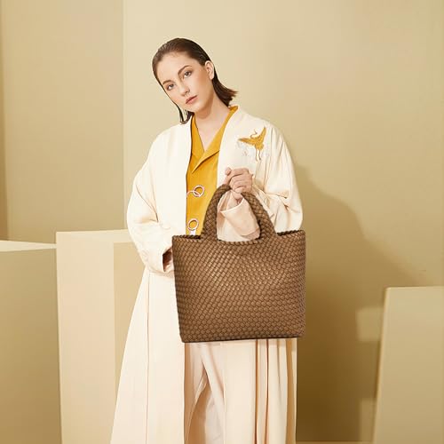 Image of JINMANXUE Fashion Woven Bag Shopper Bag Travel Handbags and Purses Women Tote Bag Large Capacity Shoulder Bags