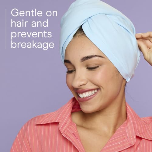 Conair T-Shirt Hair Towel 2 Pack with Anti-Frizz Cotton Jersey Fabric, Lightweight Quick Dry Hair Wrap for All Hair Types, Non-Terry Plopping Towel for Curly, Wavy & Textured Hair - image 6