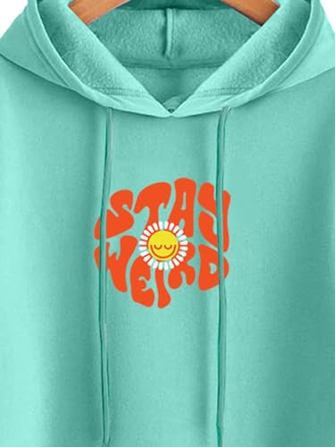 Image of JUNEBERRY Cotton Poly Fleece Oversized Fit Black, Green, Magenta, Mustard, Orange, Purple, Blue, Off White & Grey Graphic Printed Full Sleeve Hoodie for Women