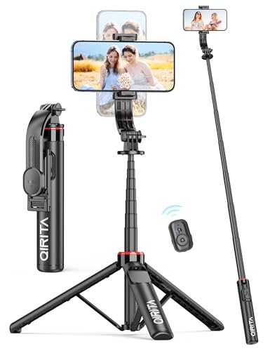 130CM Tripode para Movil con Control Remoto Desmontable para Teléfono Móvil, Extensible 3 en 1 Selfie Stick de Aluminio para iPhone y Android, Vlogueo, Transmisión, TikTok, Youtube