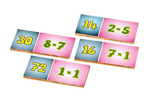 Carlu Brinquedos - Dominó Multiplicação Jogo Educativo, 3+ Anos, 28 Peças, Multicolorido, 1028