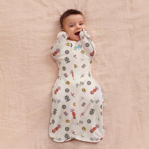 Image of Love to Dream Swaddle UP, Baby Sleep Sack, Self-Soothing Swaddles for Newborns, Improves Sleep, Secure Fit Helps Calm Startle Reflex, New Born Essentials for Baby, 1.0 TOG, 5-8.5 lbs, Dream Racer