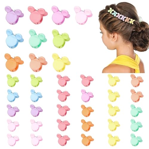 Image of NEOBABY Mini Colorful Cartoon Design Tiny Hair Clip for Multiple Hair Styling | Hair Claws Accessories for Kids Baby Girls and Women's Multicolors (Pack of 24)