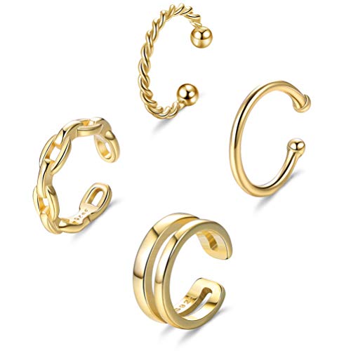 Milacolato Cuff Earrings 925 Sterling Silver Ear Cuff Earrings 18K Gold Plated Handmade Non-Piercing Helix Cartilage Jewelry Minimalist Cuff Earrings for Women Milacolato Cuff Earrings 925 Sterling Silver Ear Cuff Earrings 18K Gold Plated Handmade Non-Piercing Helix Cartilage Jewelry Minimalist Cuff Earrings for Women