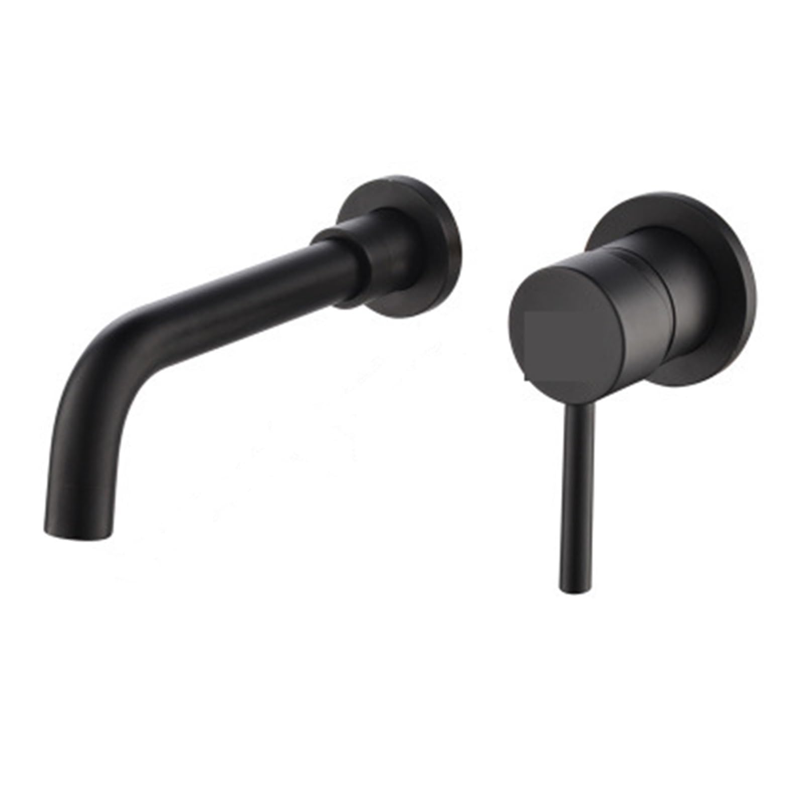ZQFHSX Kitchen Sink Faucet, Wall Mounted Brass Faucet Bath One Hole Cold Water Rotate Spout Multiple hes(15 Cm Black)