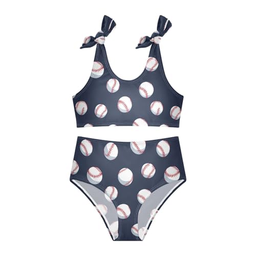 Wusikd Baseballs Girls Swimsuits Two Piece Navy Blue Swimwear Bikini Set for for Girls Size 3T3
