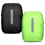 SCROLIEY 2 Stück Rucksack Regenschutz (30-40L), Reflektierende Rucksack Regenschutz...