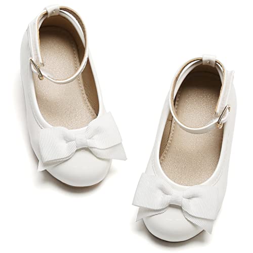 Image of Otter MOMO Toddler Girls Mary Jane Princess Dress Shoes Ballet Flats Party | Soft Lining, Non-Slip Sole, Glitter Flower Girl Ballerina Shoes for Daily Wear, Wedding, School, Church