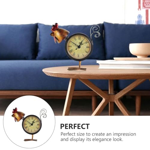 Reloj de mesa retro marrón para decoración de salón rústico 4