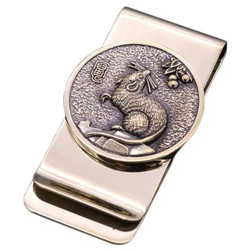 TsoLay Brass Moneyclip for Cash, Zodiac Money Clip, Metal Money Clip, Vintage Coin Money Clip, Hold About 10 Cash Banknotes and 2 Cards, Size : 5.7 * 3cm(2.24 * 1.18in)