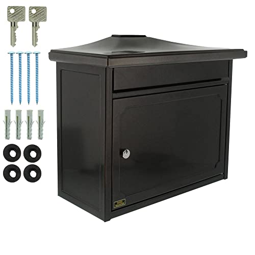 Burg-WÄCHTER Briefkasten ohne Zeitungsfach und Namensschild, Verzinkter Stahl, Einwurf-Format DIN C4, 2 Schlüssel, Kopenhagen 882 E, Alteisen