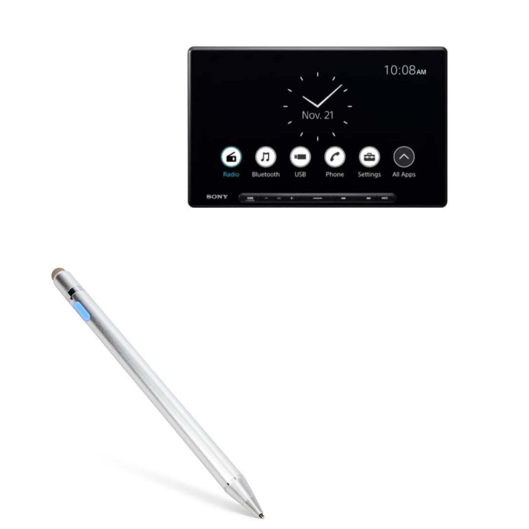 BoxWave Stylus Pen Compatible with Sony XAV-AX8500 - AccuPoint Active Stylus, Electronic Stylus with Ultra Fine Tip - Metallic Silver