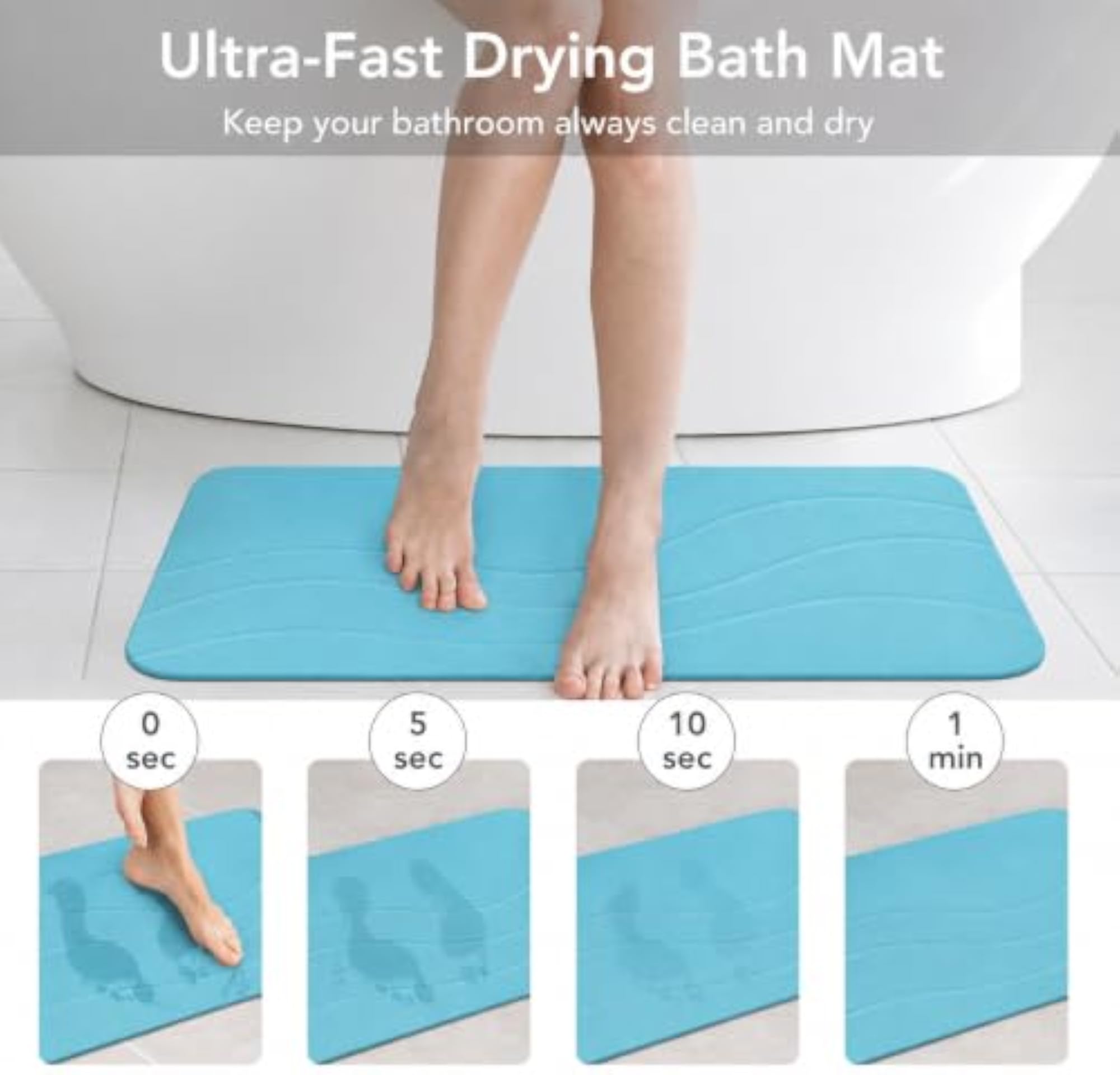 Eco-Friendly Drying Stone Bath Mats, Superior Absorbency