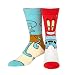 Odd Sox Men's Squidward and Mr. Krabs (Knit), Multi, Sock Size:10-13/Shoe Size: 6-12