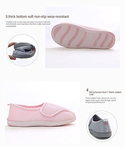 Women Diabetic Shoes Home Breathable Extra Wide Slippers, Arthritis Edema Slippers for Expectant Mom4