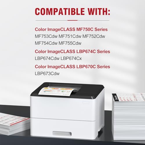 Image of ALLWORK 069 Toner Cartridge (with Chip) Compatible Replacement for Canon 069 069 H Works for Canon Color ImageCLASS MF753Cdw MF751Cdw LBP674Cdw LBP674C MF750C LBP674C Series Printer 1 Pack Black