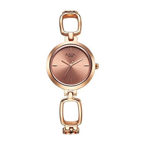 Titan Raga Quartz Analog Rose Gold Dial Rose Gold Metal Strap Watch for Women - NT2725WM01