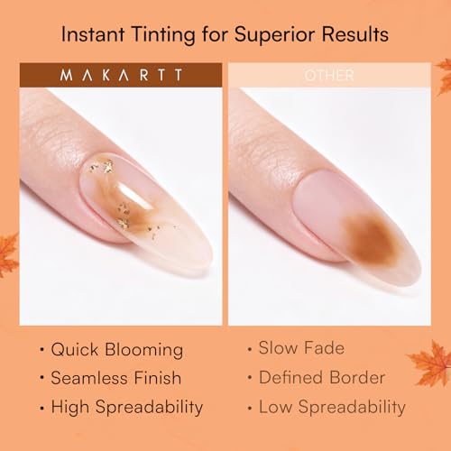 Makartt Clear Blooming Gel 15ml UV LED Soak Off Nail Art Polish for Spreading Effect Marble Nail Polish Gel Paint Nail Designs for DIY Color Flower Watercolor Magic Beauty Gift for Home or Salon Use