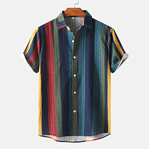 Chemise Hawaïenne Homme Vert Armée Légère Séchage Rapide pour l'Été