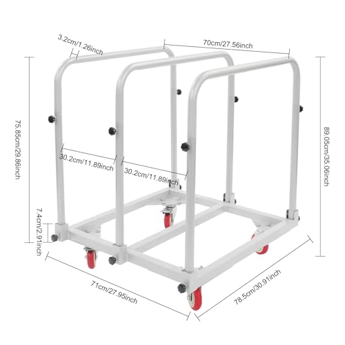 Carretilla de panel con capacidad 1400 lbs, acero resistente miniatura 2