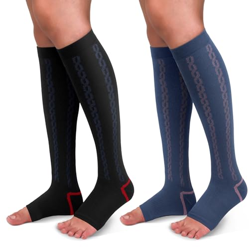 Image of 30-40mmHg Medical Graduated Compression Socks for Women&Men Circulation-Compression Stockings-Knee High Socks for Support,Hiking,Running