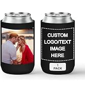 MecTo 1 Pack Custom Can Cooler Sleeve Bulk Personalized Insulated Beverage Can Coolers with Image...