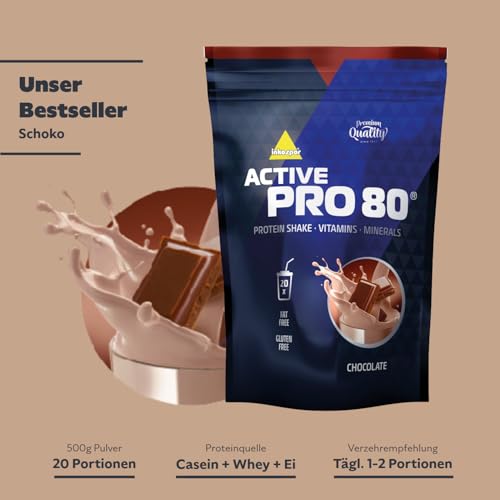 inkospor Active Pro 80 Protein Shake, Chocolate, 500 g Bag