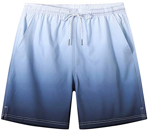 Tyhengta Mens Printed Swim Trunks Quick Dry Beach Shorts with Mesh Lining Black 36 Cover