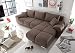 Produktbild ANTON Ecksofa mit Schlaffunktion, Stoffbezug Braun - Moderne Eckcouch in L-Form mit Bettkasten & dekorativer Steppung - 289 x 85 x 189 cm (B/H/T)