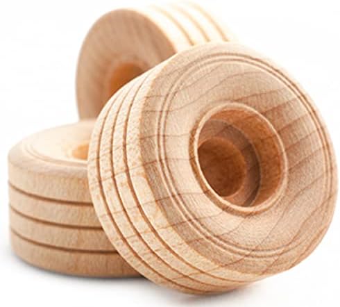 Pinehurst Crafts Mini Treaded Wooden Toy Wheels, 1-Inch Diameter x 1/2-Inch Thick (1/4-Inch Hole), Pack of 50 image 2