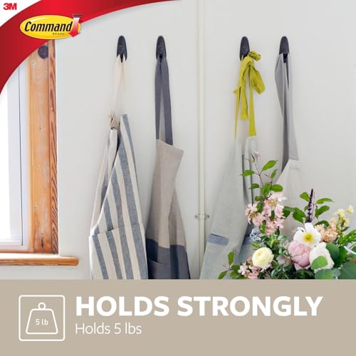 Command Medium Forever Classic Metal Hook, Medium, Brushed Nickel, 2-Hooks,4 Strips Decorate Damage-Free by Command - Image 2