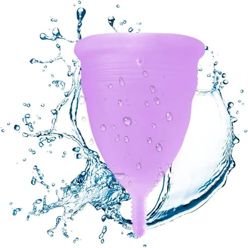 Blossom Menstrual Cup, Say No to Tampons | Get Blossom Cups for Menstrual Days | Period Cup, Reusable Menstrual Cup, Silicone Cup (Large Menstrual Cup, Purple)