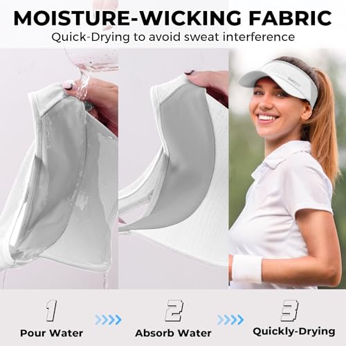 Image of Sukeen 3 Pack Sports Sun Visor Men Women Lightweight Packable Cooling Stretchy Visor Hat for Running, Tennis, Golf