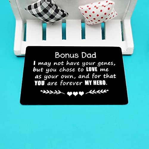 Xiahuyu Step Dad Gifts Fathers Day Gift Engraved Wallet Insert Card for Step Dad Stepfather Bonus Dad Christmas Birthday Gifts Step Dad Gifts from Daughter Son3