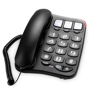 Large Button Corded Phone for Seniors – Photo Speed Dial, Volume Control, Speakerphone, Extra-Long Cord, Flash Alert, Easy-to-Use Desk Telephone，Suitable for Multiple scenarios