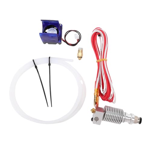 YWBL-WH 3D Printer Extruder Hotend Kit, Brass Aluminum Alloy, 1.75MM 0.4mm Nozzle Kit, Insulated Fan Design for Stable P