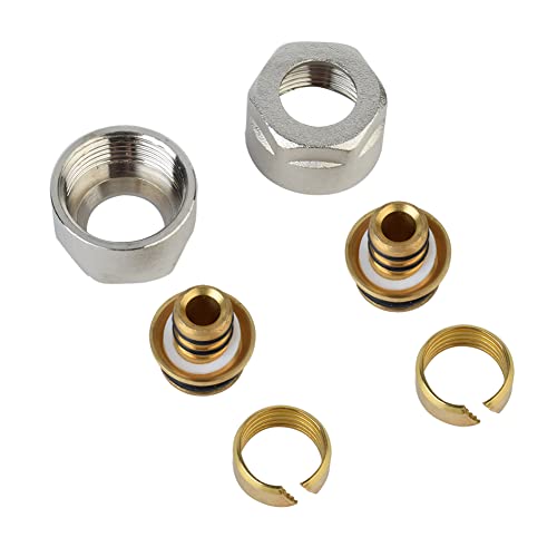 S SIENOC 2 Stück Klemmverschraubung für 16 x 2 mm Heizrohr 3/4 für Hahnblöcke und Fußbodenheizung