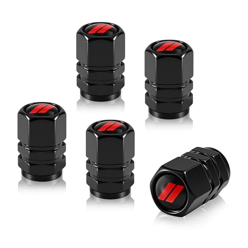 REMOCH 5PCS Tire Valve Stem Caps for Dodge Accessories Durango Charger Challenger Dart Journey Avenger O-Ring Seal Corrosion Resistant Universal Valve Stem Cover (Red)