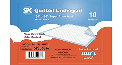 Spc Quilted Underpads 30"X36" (100 Count) | Incontinence Bed Pads, Chux, Bed Covers, Puppy Training | Super Absorbent Protection For Kids, Adults, Elderly | Incontinencia Salvacamas #TOP2