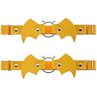 Ligas de piel para mujer y niña, con remache de punk, rock, liga elástica, 2 unidades, Amarillo B, Talla única