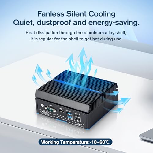 Sharevdi Lüfterloser Firewall-Mini-PC 6 x Intel LAN Ethernet (bis zu 2,5 GbE) Intel CORE 6006U, 8 GB DDR4 128 GB mSATA SSD Netzwerk-Gateway Soft-Router AES NI/HD/COM-Test mit PF-Sense/OPN-Sense